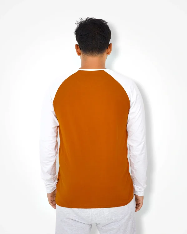 Rust & White Raglan Full Sleeve T-Shirt - Image 4