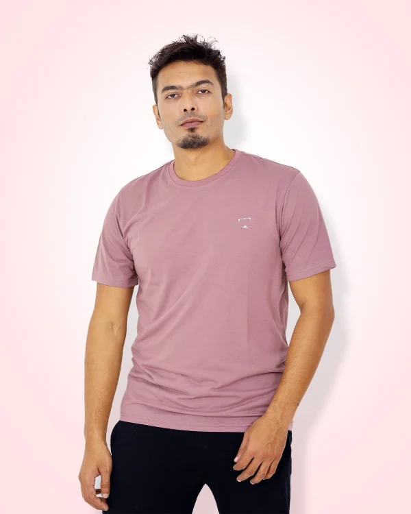Dusty Rose Cotton T-Shirt - Image 2