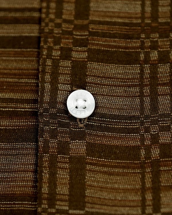 TESSILL Premium Casual Brown Geometric Self-Printed Shirt - Image 8