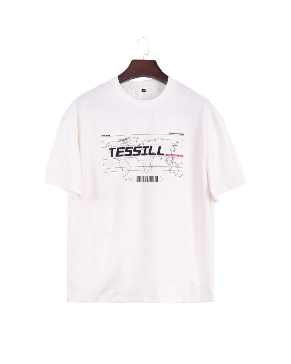 White Skin Print Drop Shoulder T-Shirt