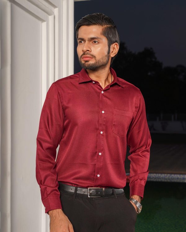 TESSILL Premium Maroon Shirt - Image 2