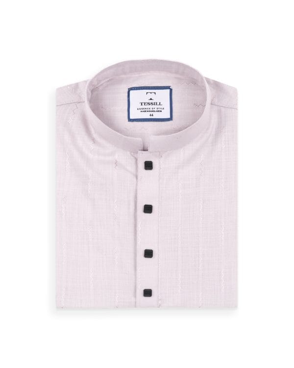 Lavender Mist Vertical Jacquard Stripe Panjabi - Image 6