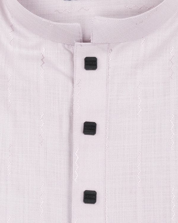 Lavender Mist Vertical Jacquard Stripe Panjabi - Image 7