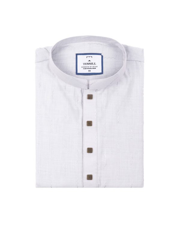 Link Water Vertical Jacquard Stripe Panjabi
