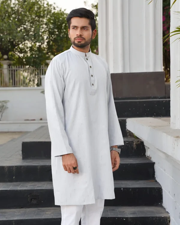 Link Water Vertical Jacquard Stripe Panjabi