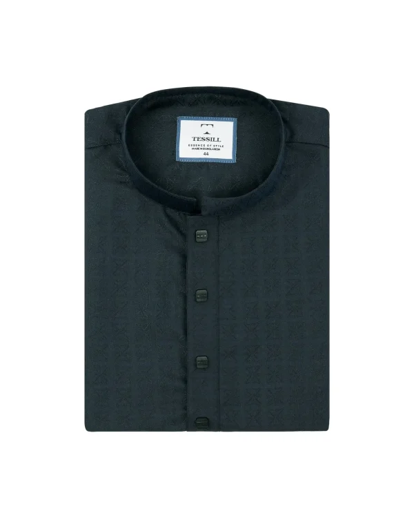 Dark Bluish Geometric Weave Panjabi