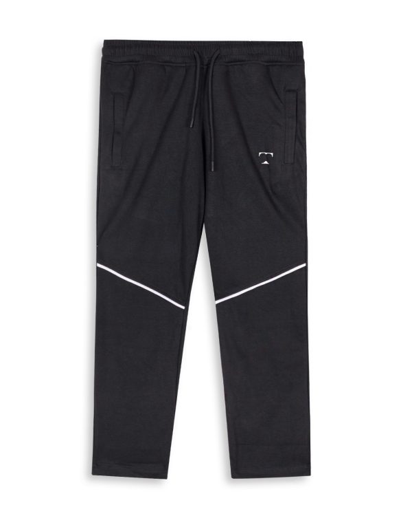 TESSILL Jet Black Cropped Length Sporty Joggers