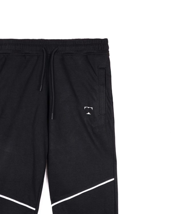 TESSILL Jet Black Cropped Length Sporty Joggers