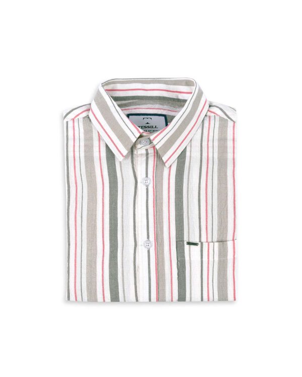 TESSILL Classic Multi Stripe Cotton Full Sleeve Shirt (3)